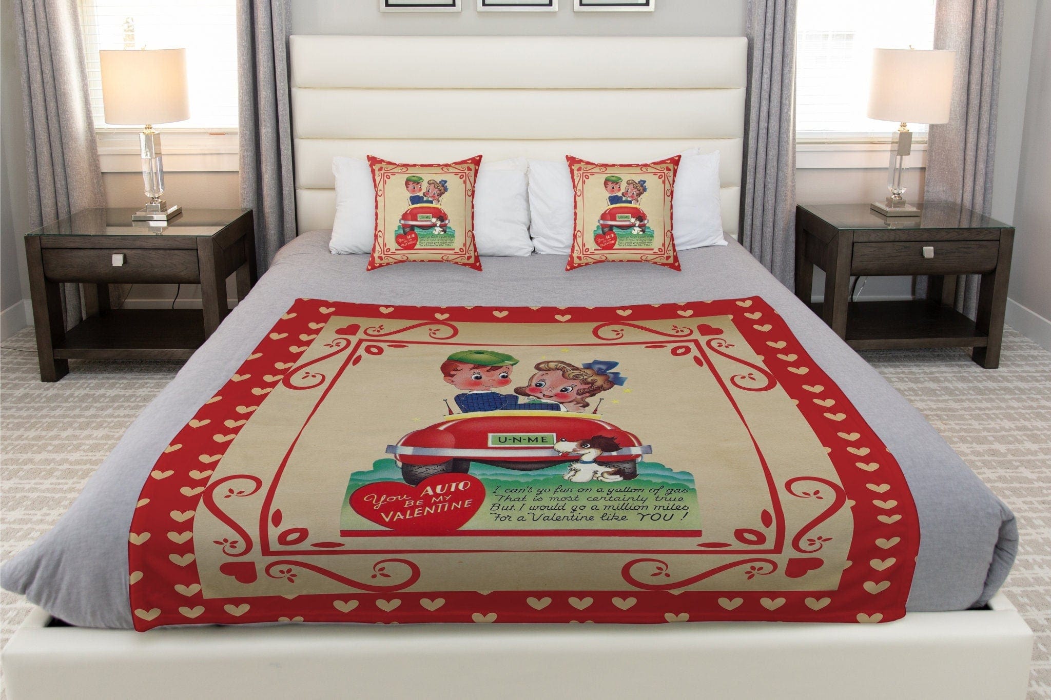 Kate McEnroe New York Vintage Retro Boy and Girl Valentine Throw BlanketBlankets23860088463760609458