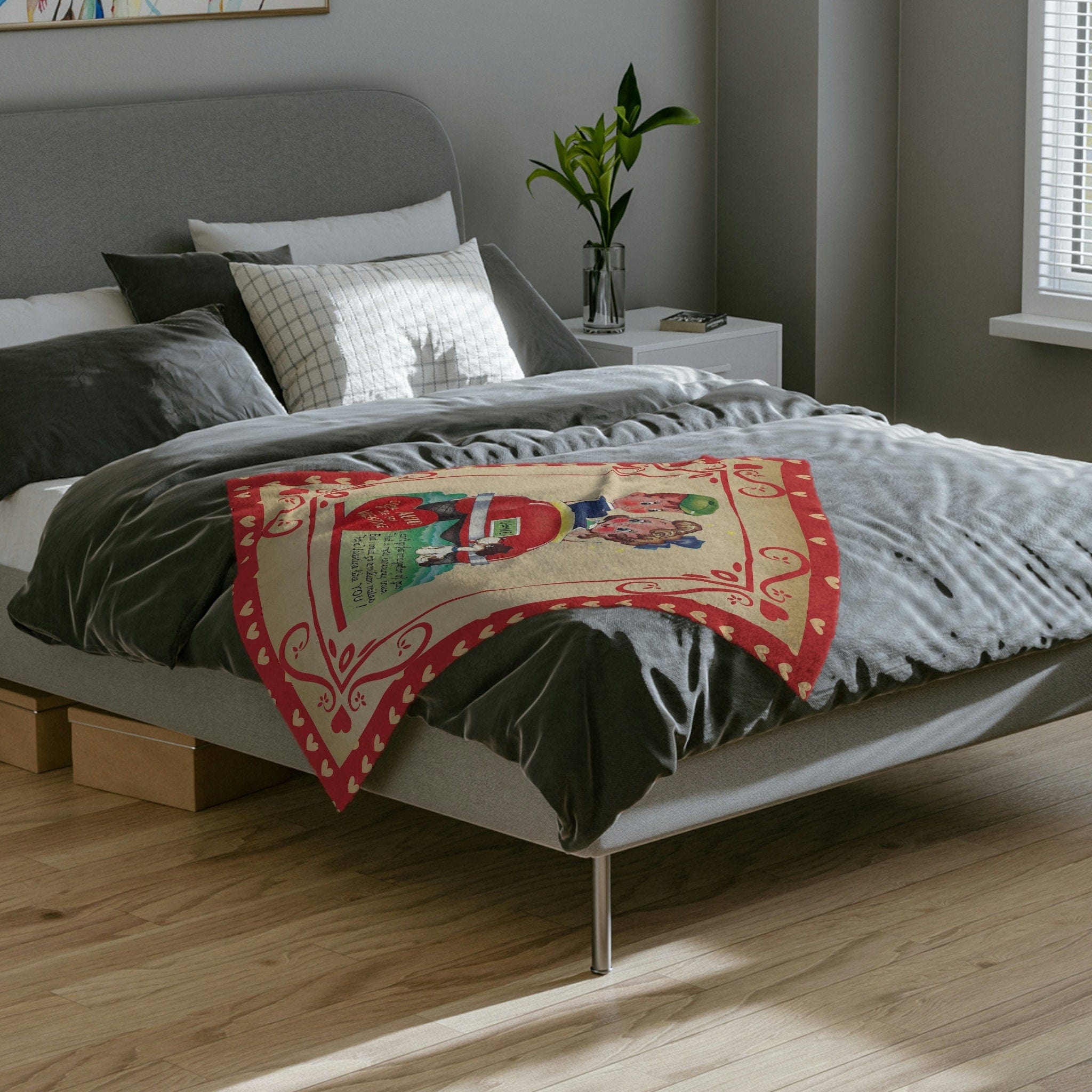 Kate McEnroe New York Vintage Retro Boy and Girl Valentine Throw BlanketBlankets25310565199274865434