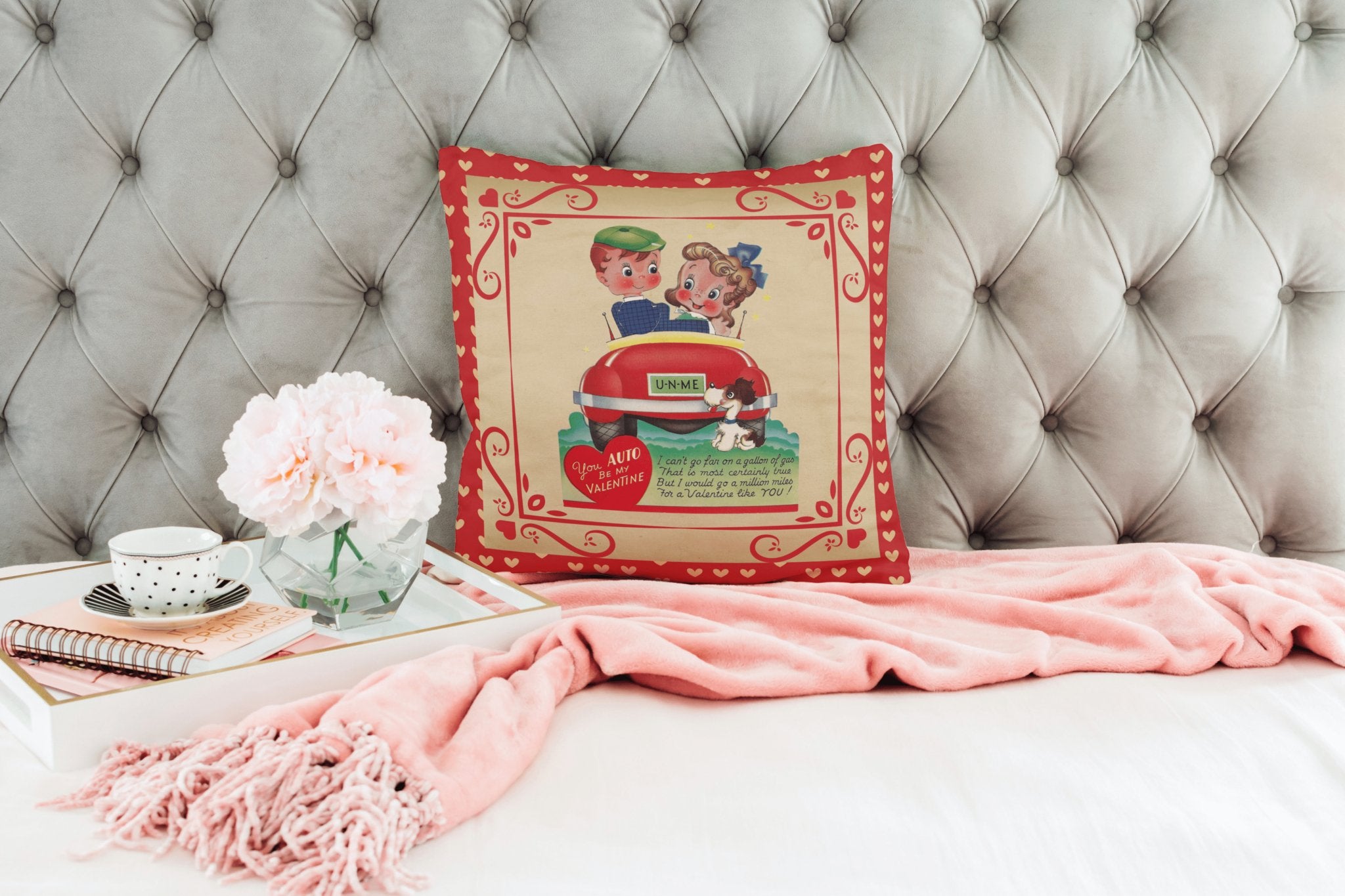 Kate McEnroe New York Vintage Retro Boy and Girl Valentine Throw Pillow CoverThrow Pillow Covers26802726813453505591