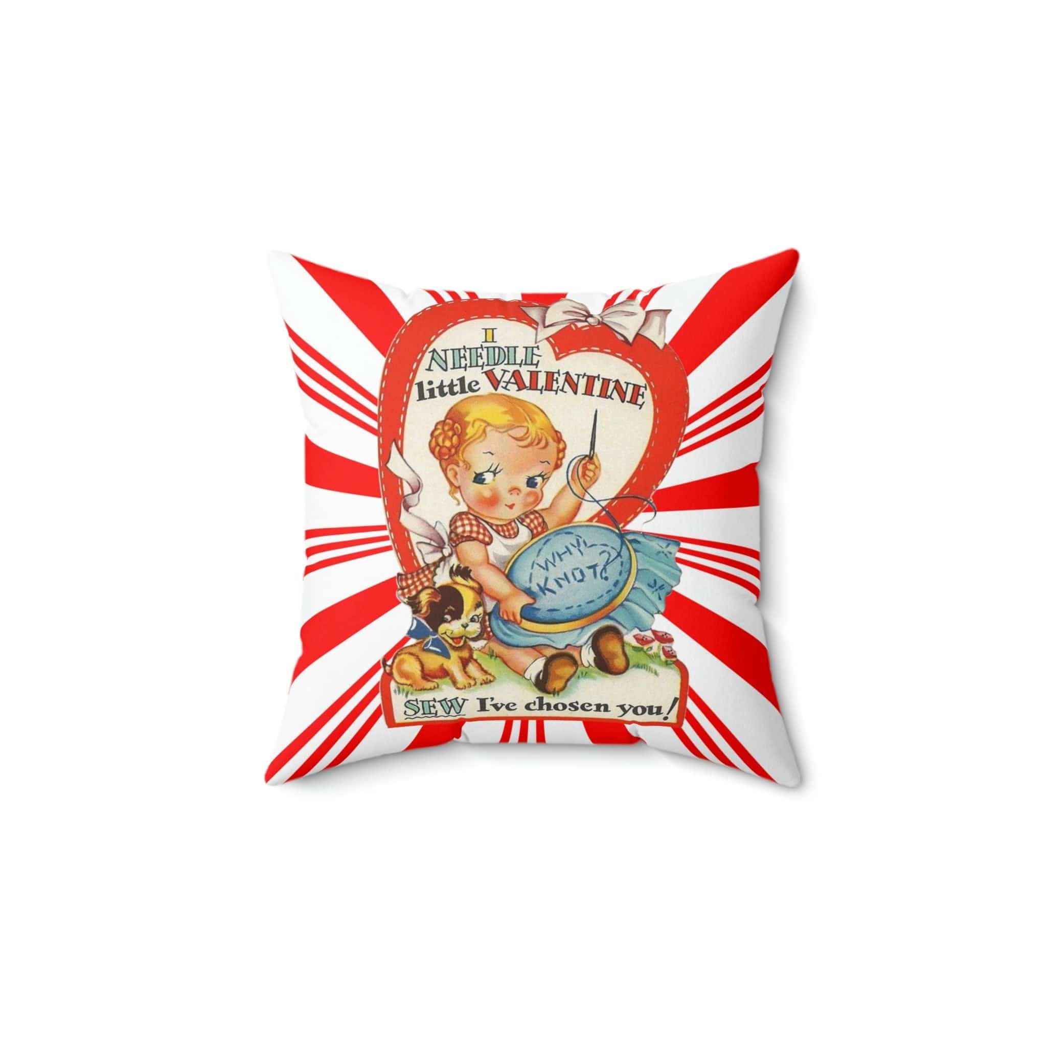 Kate McEnroe New York Vintage Retro Funny Sewing Valentine Throw Pillow CoverThrow Pillow Covers17281858592079987981