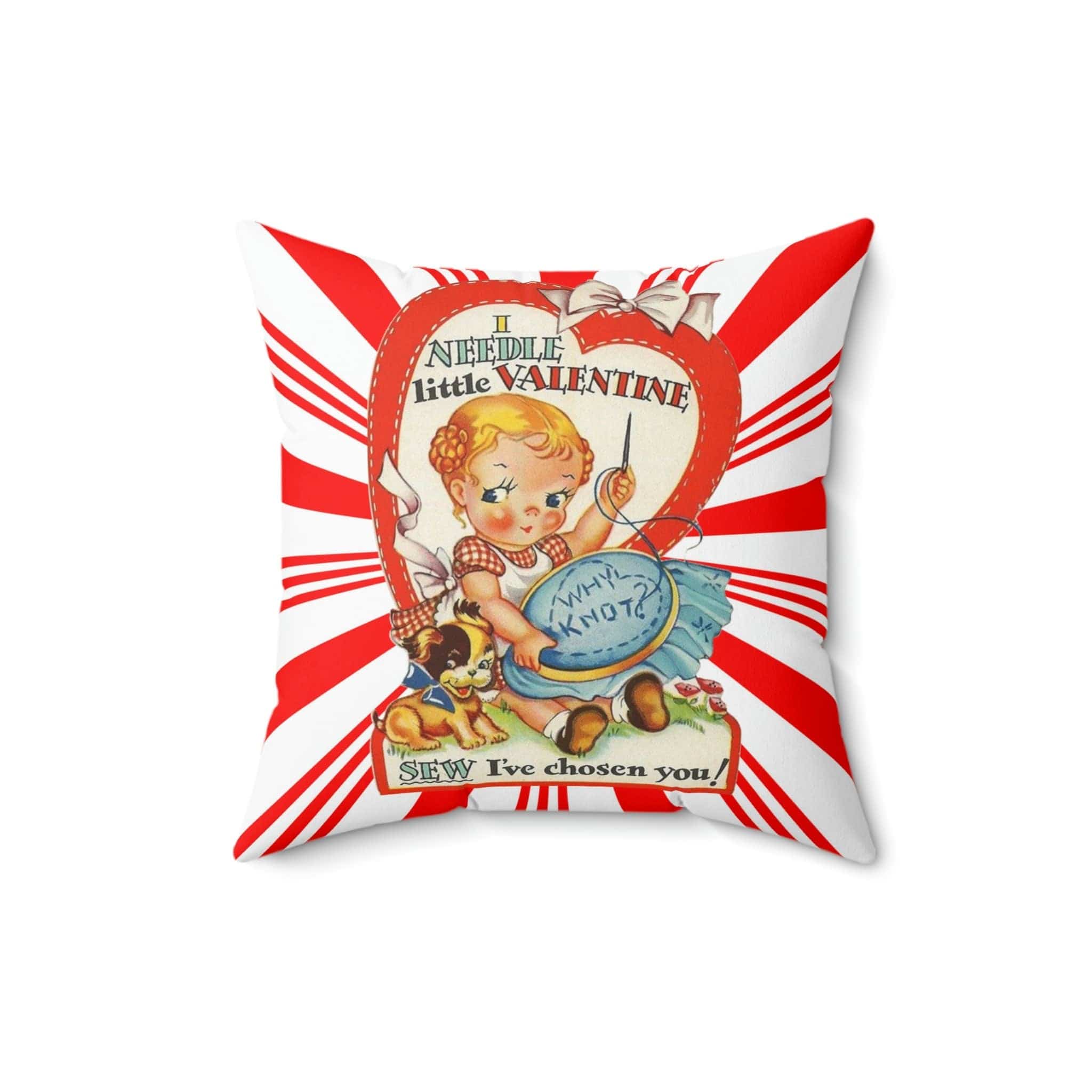 Kate McEnroe New York Vintage Retro Funny Sewing Valentine Throw Pillow CoverThrow Pillow Covers39218247284706083876