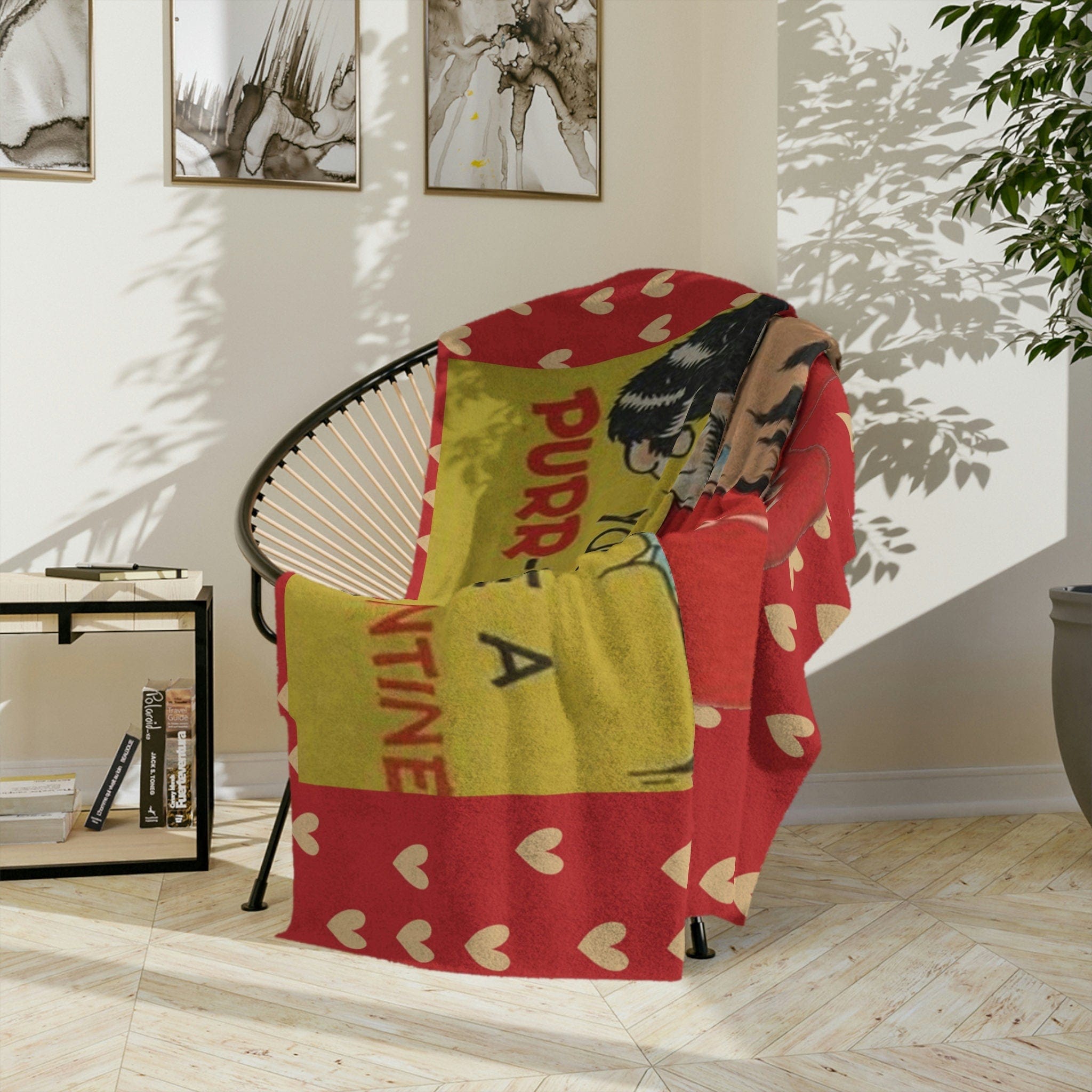 Kate McEnroe New York Vintage Retro Kitschy Kitty Throw Valentine BlanketBlankets32120797805147825391