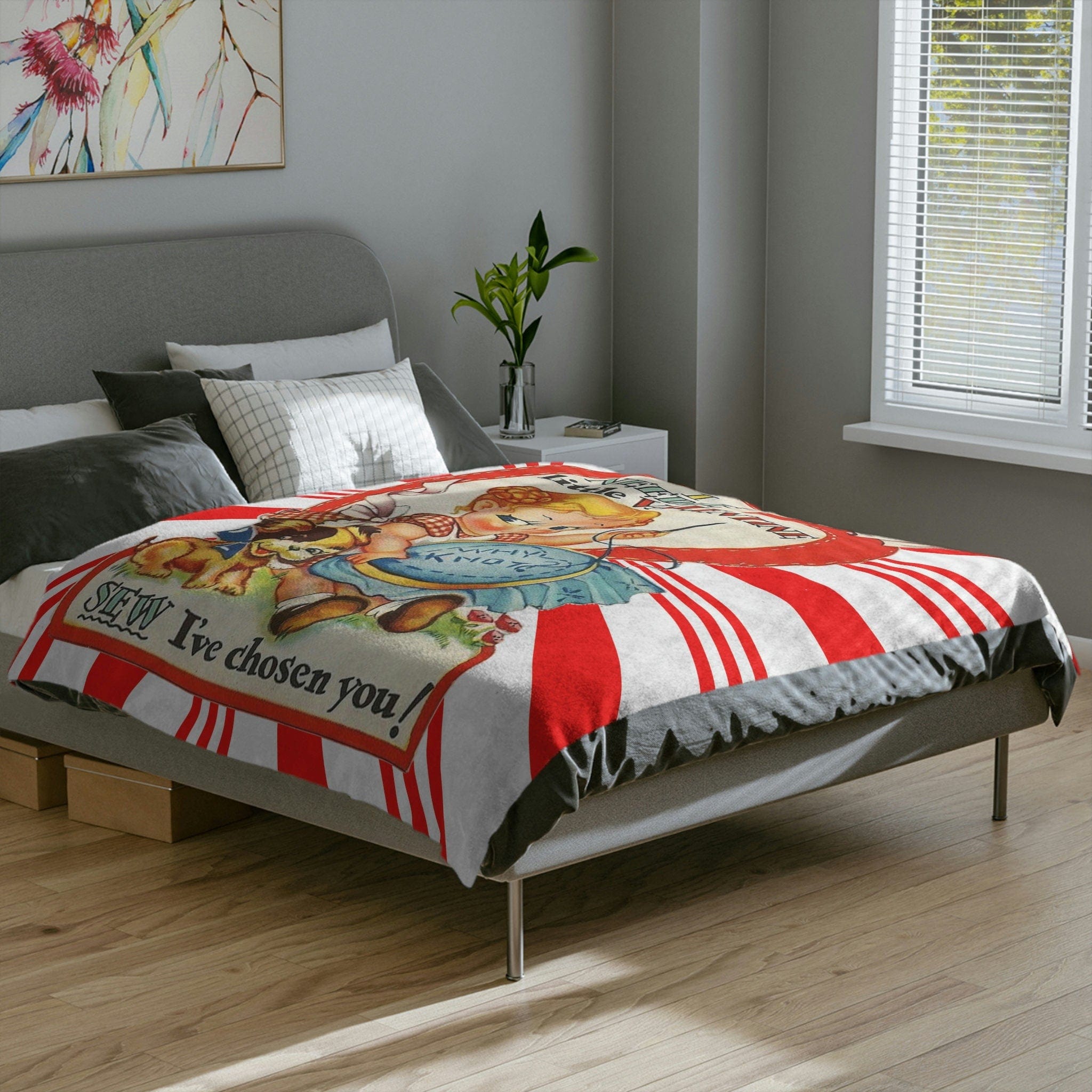 Kate McEnroe New York Vintage Retro Valentine Card Inspired Throw BlanketBlanketsB20 - SEW - MIN - 6x8