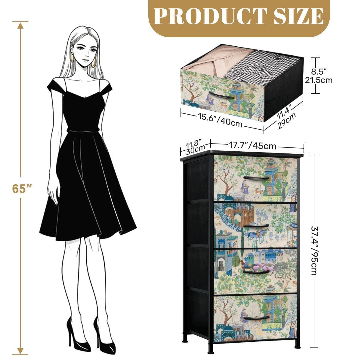 Kate McEnroe New York Vintage Toile De Jouy Blue Green Chinoiserie Floral Asian 4 Drawer DresserDressers9HK8Xjys3o