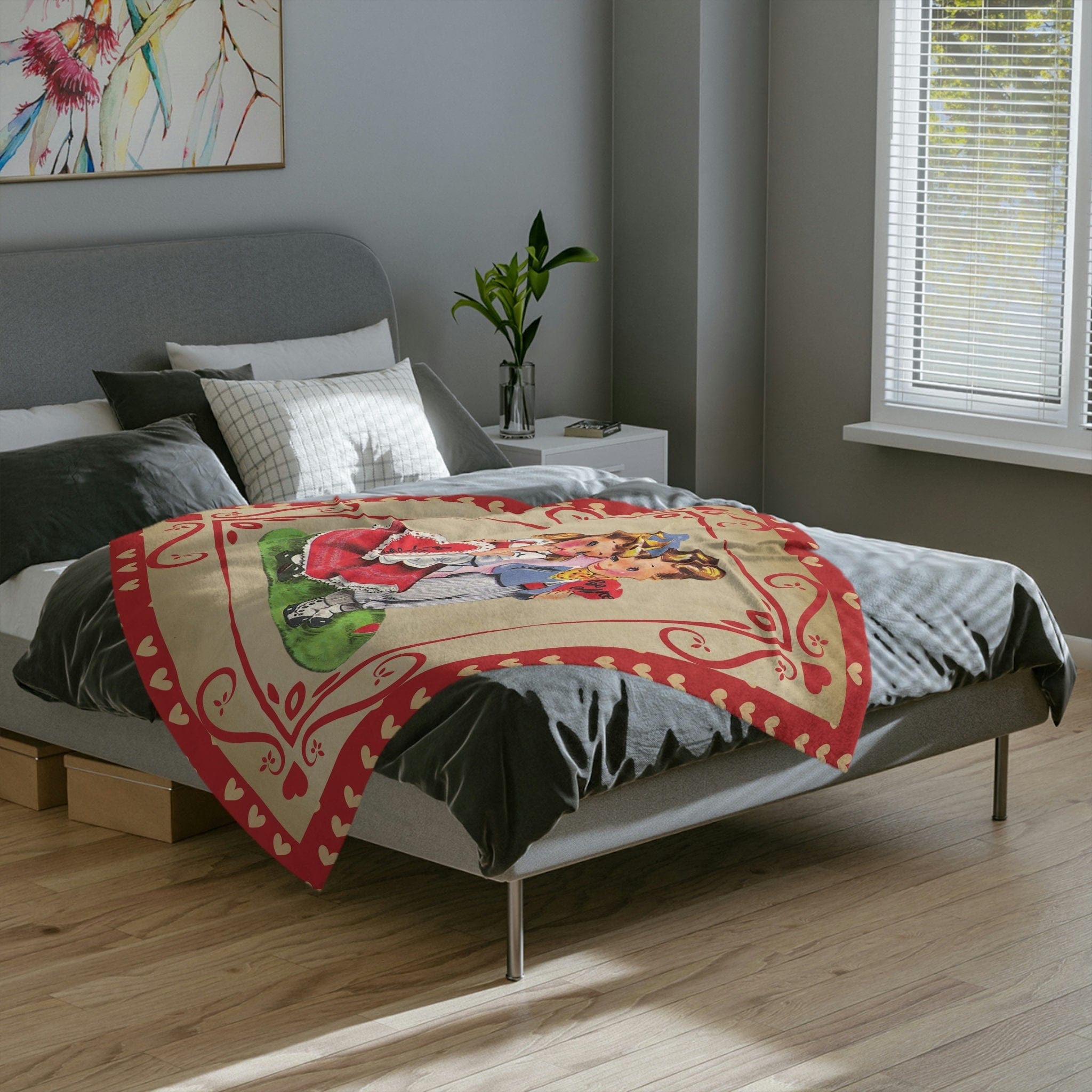 Kate McEnroe New York Vintage Valentine Throw BlanketBlanketsB20 - VAL - MIN - 5X6