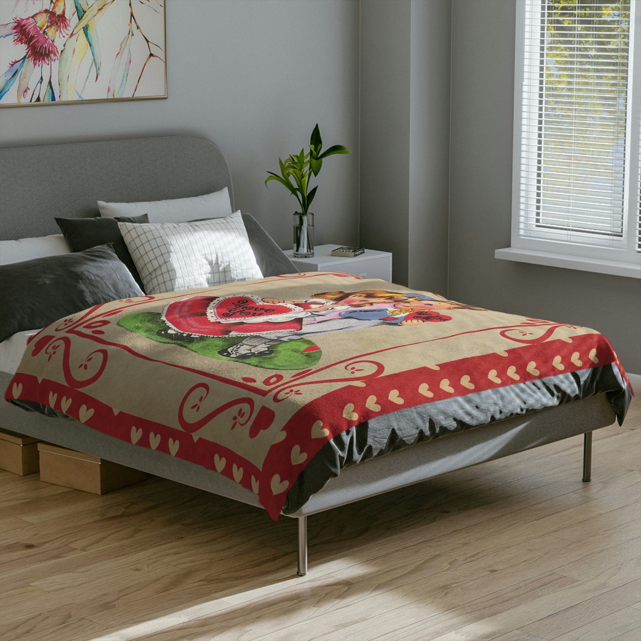 Kate McEnroe New York Vintage Valentine Throw BlanketBlanketsB20 - VAL - MIN - 6X8