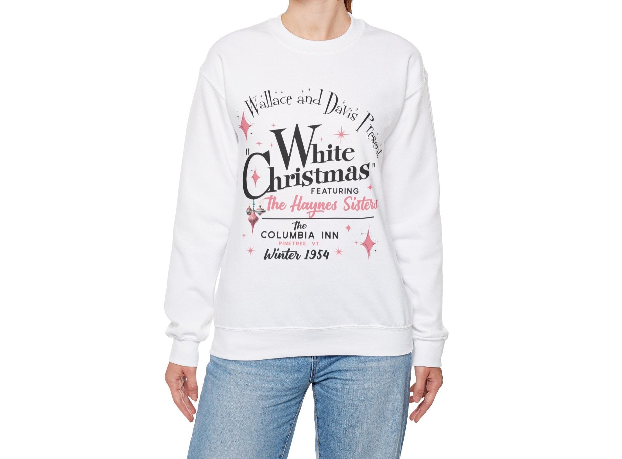 Kate McEnroe New York Wallace and Davis White Christmas 1954 Movie Sweatshirt, Retro Mid Century Modern Holiday Apparel, Vintage 50s Kitsch Christmas SweaterSweatshirt19795947895556843458