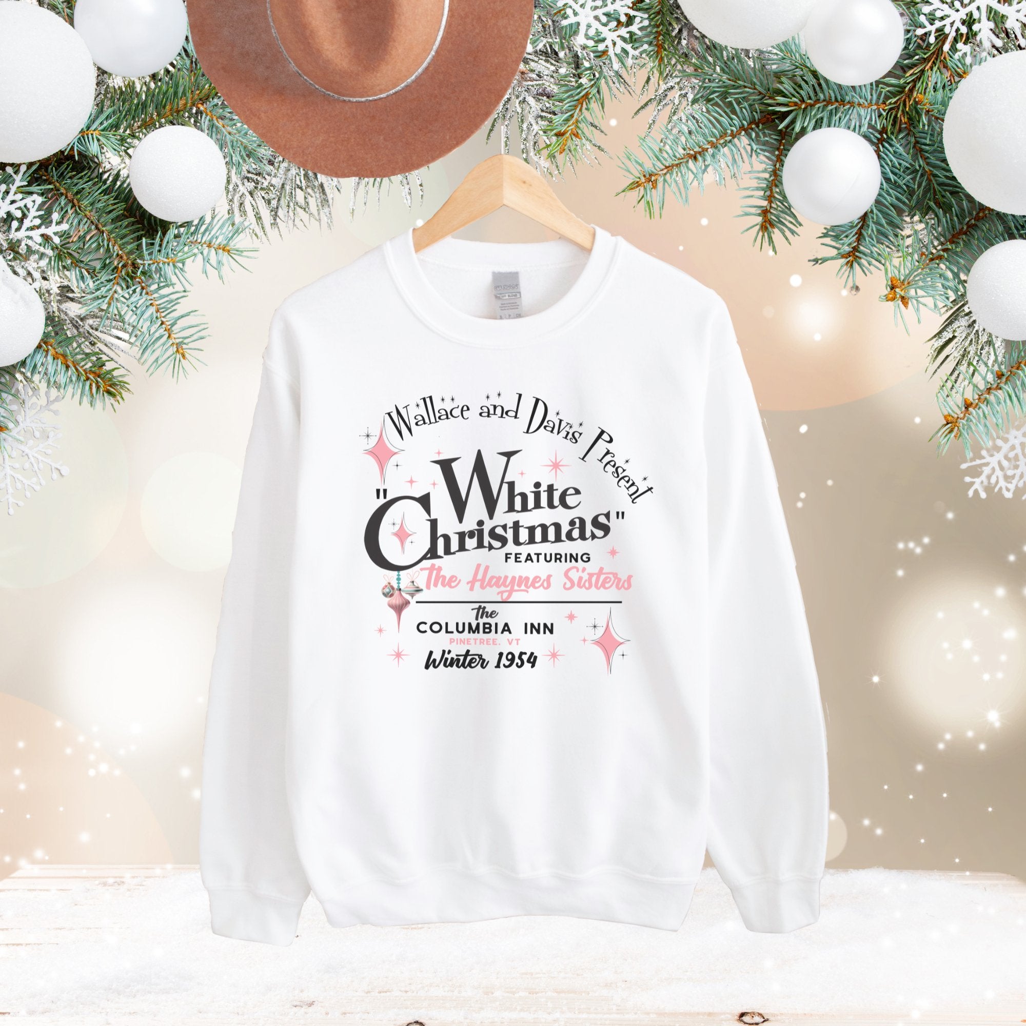 Kate McEnroe New York Wallace and Davis White Christmas 1954 Movie Sweatshirt, Retro Mid Century Modern Holiday Apparel, Vintage 50s Kitsch Christmas SweaterSweatshirt11711919992876368989