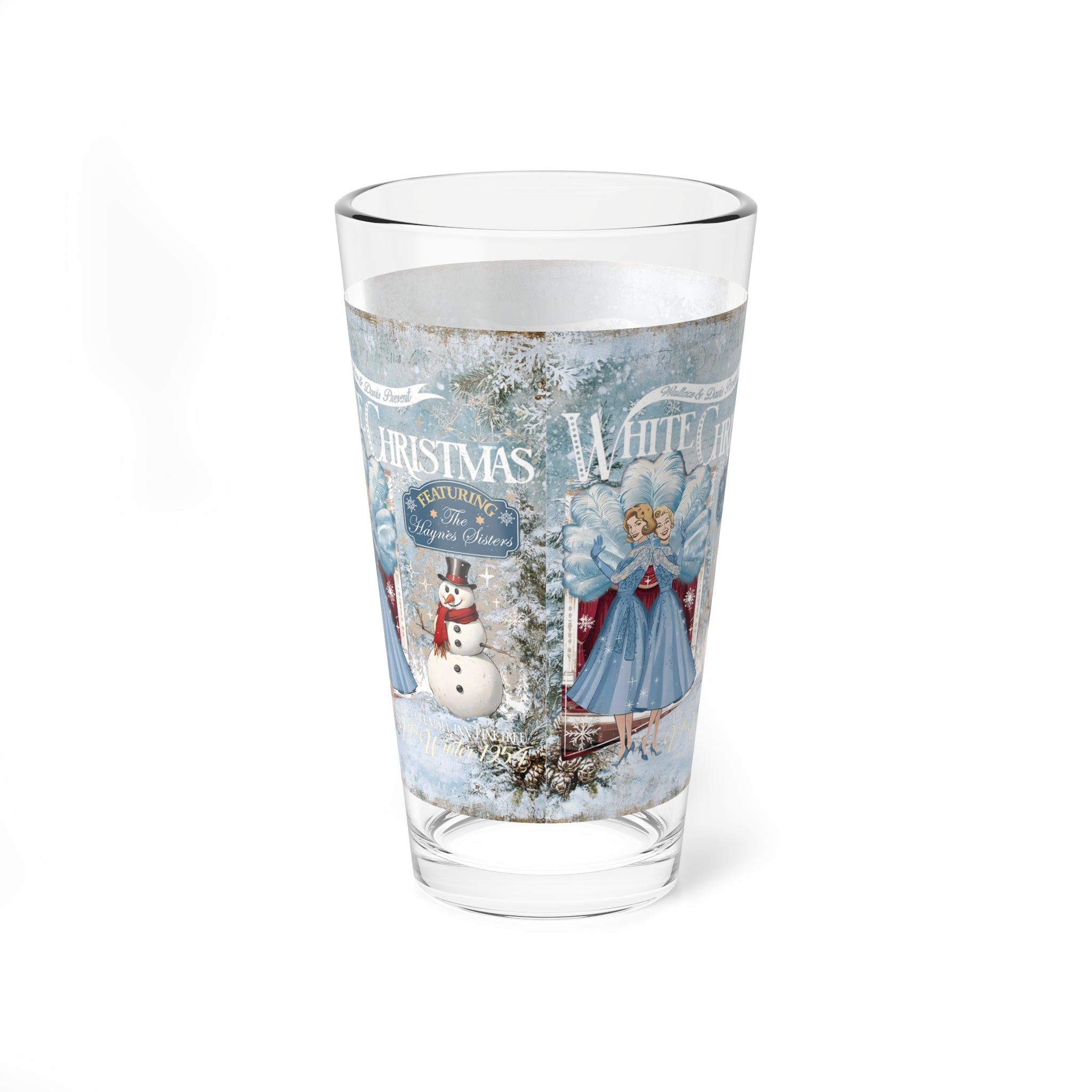 Kate McEnroe New York White Christmas Haynes Sisters 1954 Movie Pint Glass, Retro 50s Mid Century Modern Barware, Vintage Kitsch Drinking GlassPint Glasses97879470761256446514