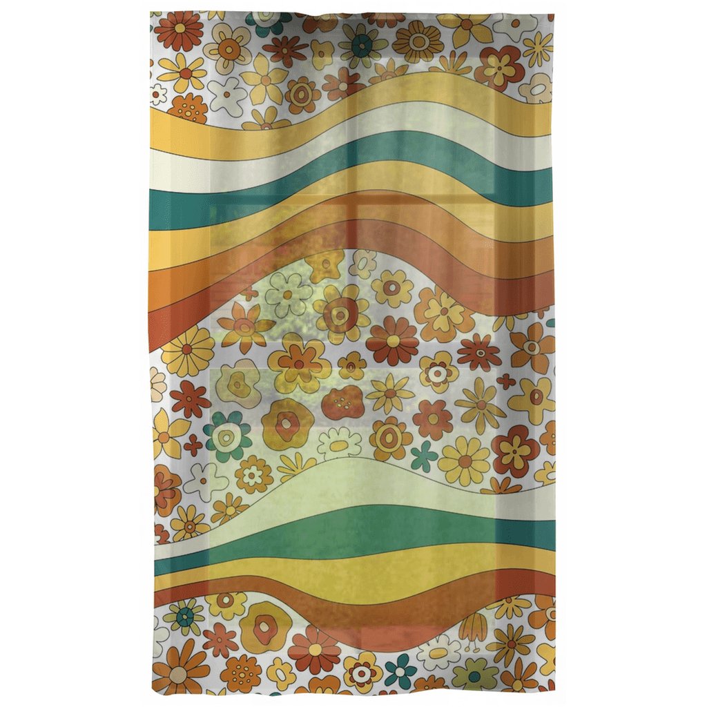 Kate McEnroe New York Window Curtain in Mid Century Modern 70s Groovy Hippie Wavy RetroWindow CurtainsCurtainBlackout - 50x84 - DoublePanel - 2022082318022599