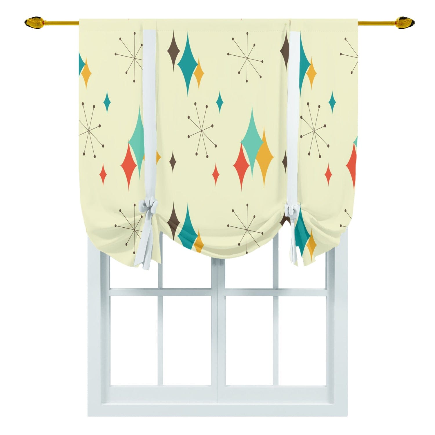 kate-mcenroe-nyc Atomic Diamond Starburst Tie-Up Curtain Window Curtains 109033