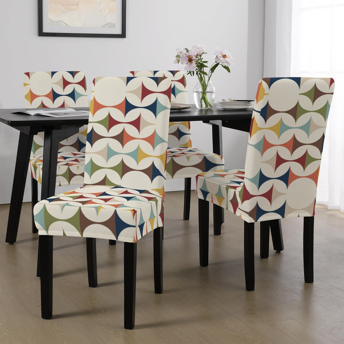 Scandinavian Danish Geometric Mid Century Modern Chair Slipcover