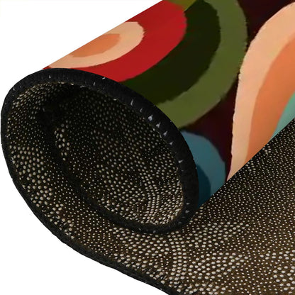 Groovy Retro Orbs Mid Century Modern Oval Area Rug