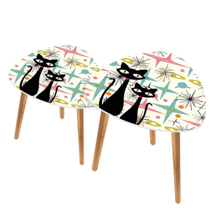 Atomic Cat Starburst Mid Century Modern Retro Nesting Tables