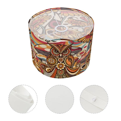 Retro Psychedelic Owl 70s Lampshade, Boho Mushroom Decor