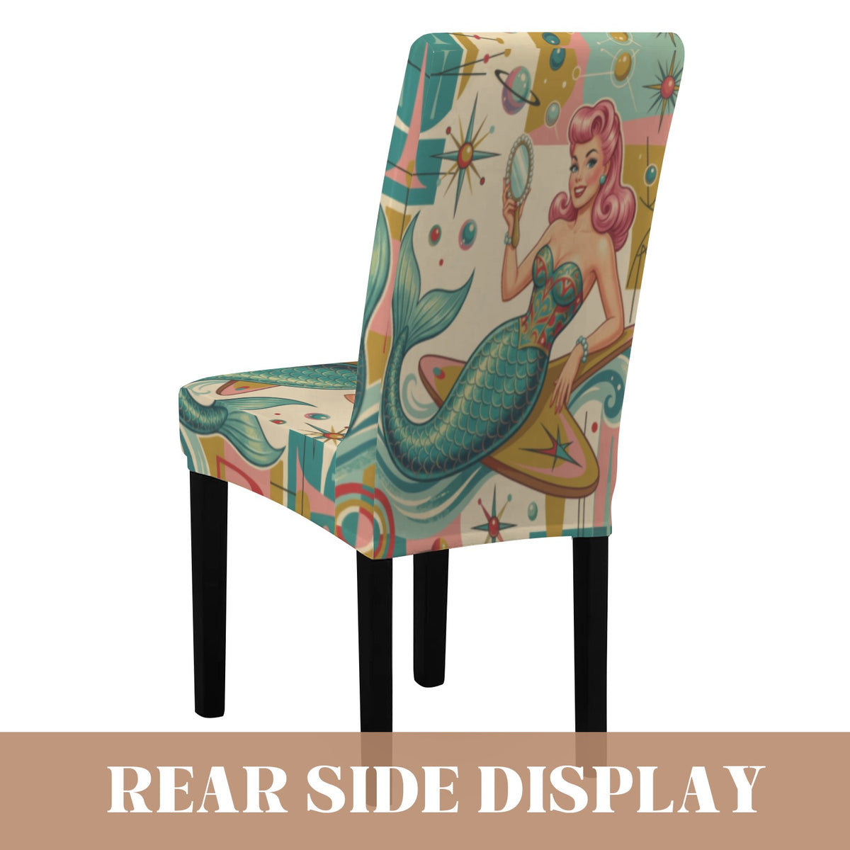 Kitschy Mermaid 50s Mid Century Modern Chair Slipcover