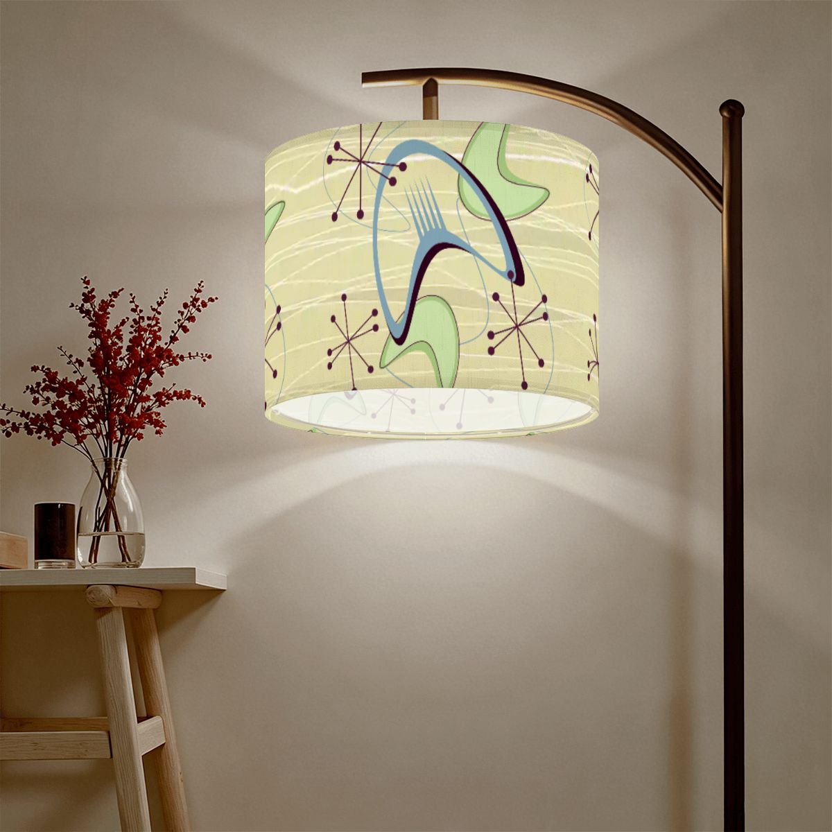 Atomic Boomerang Starburst Mid Century Modern Lamp Shade