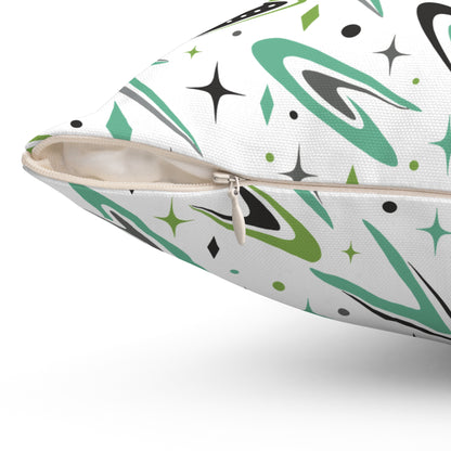 Atomic Boomerang Mid Century Modern Retro Throw Pillow