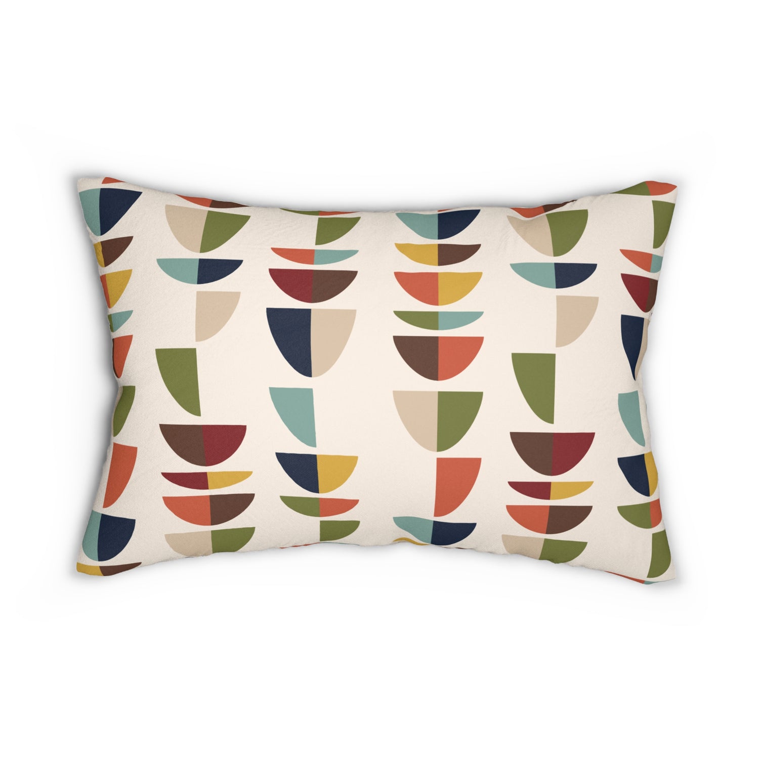 Mid Century Modern Retro Geometric Abstract MCM Lumbar Pillow