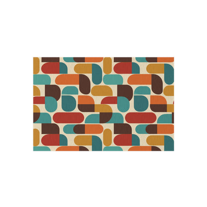 Groovy 70s Mod Geometric Mid Century Modern Outdoor Patio Rug