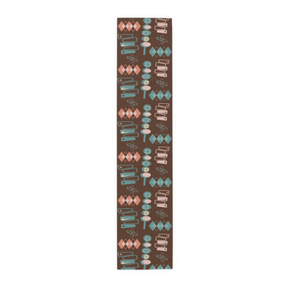 Mid Century Modern Retro Atomic 50s Table Runner
