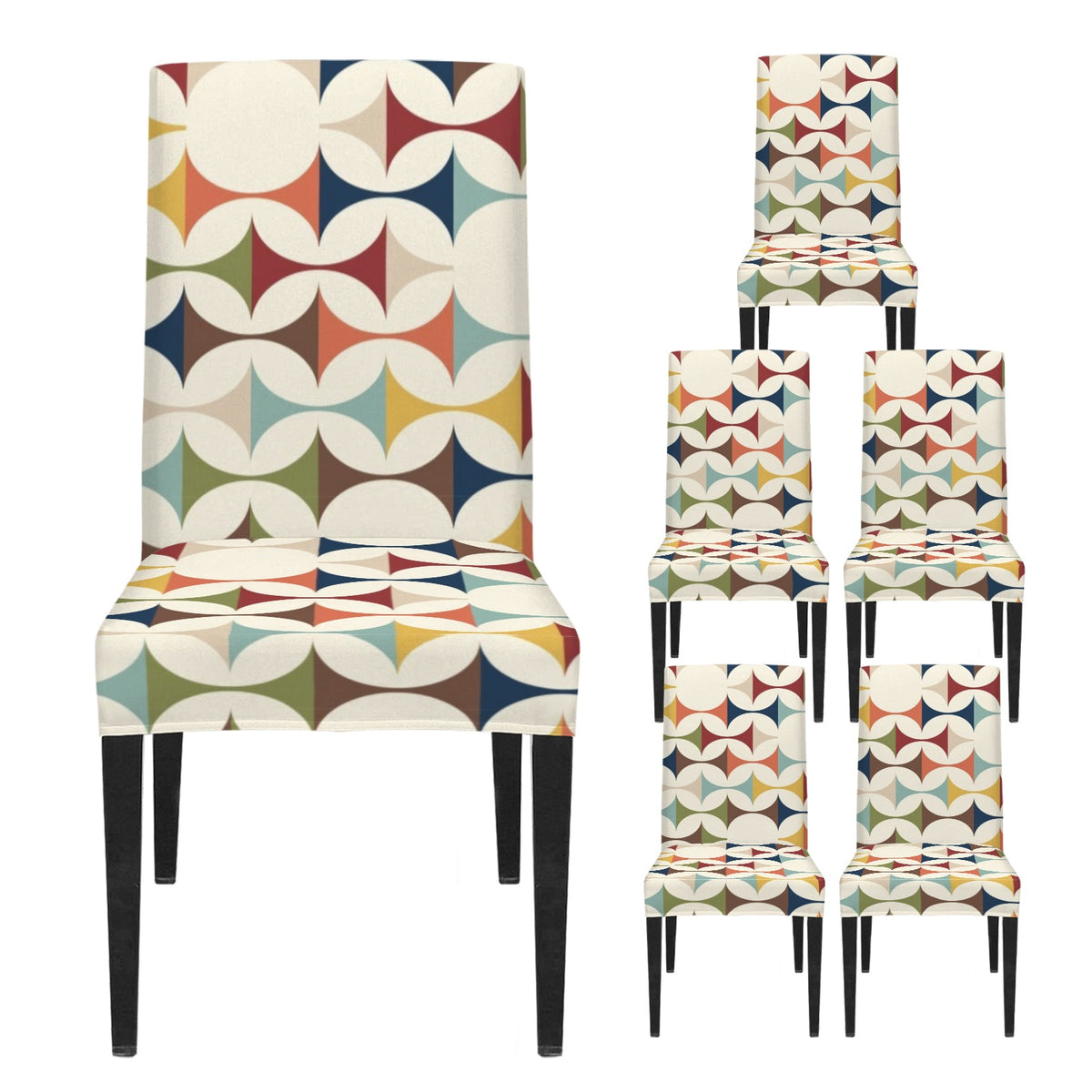 Scandinavian Danish Geometric Mid Century Modern Chair Slipcover