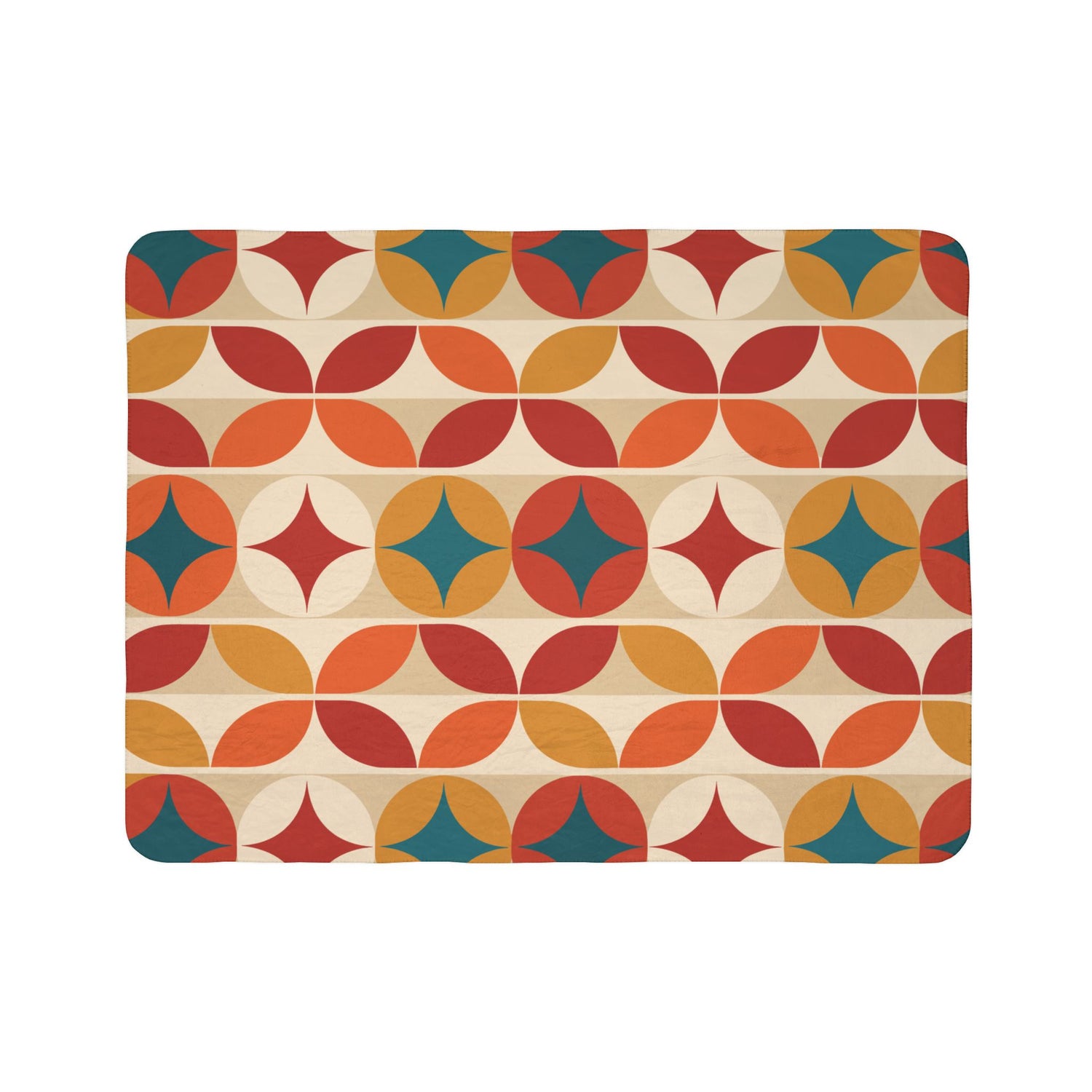 Groovy 70s Mod Geometric Mid Century Modern Throw Blanket