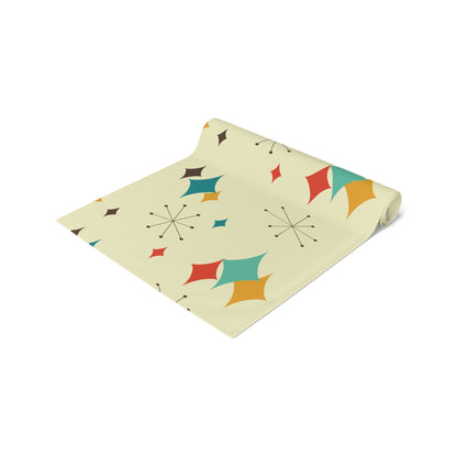 Mid Century Modern Atomic Diamond Starburst Table Runner