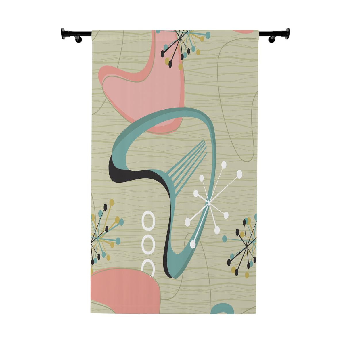 Atomic Boomerang Mid Century Modern Blackout Curtain