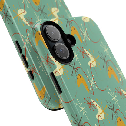 Retro 50s Atomic Starburst Mid Century Modern iPhone Tough Case