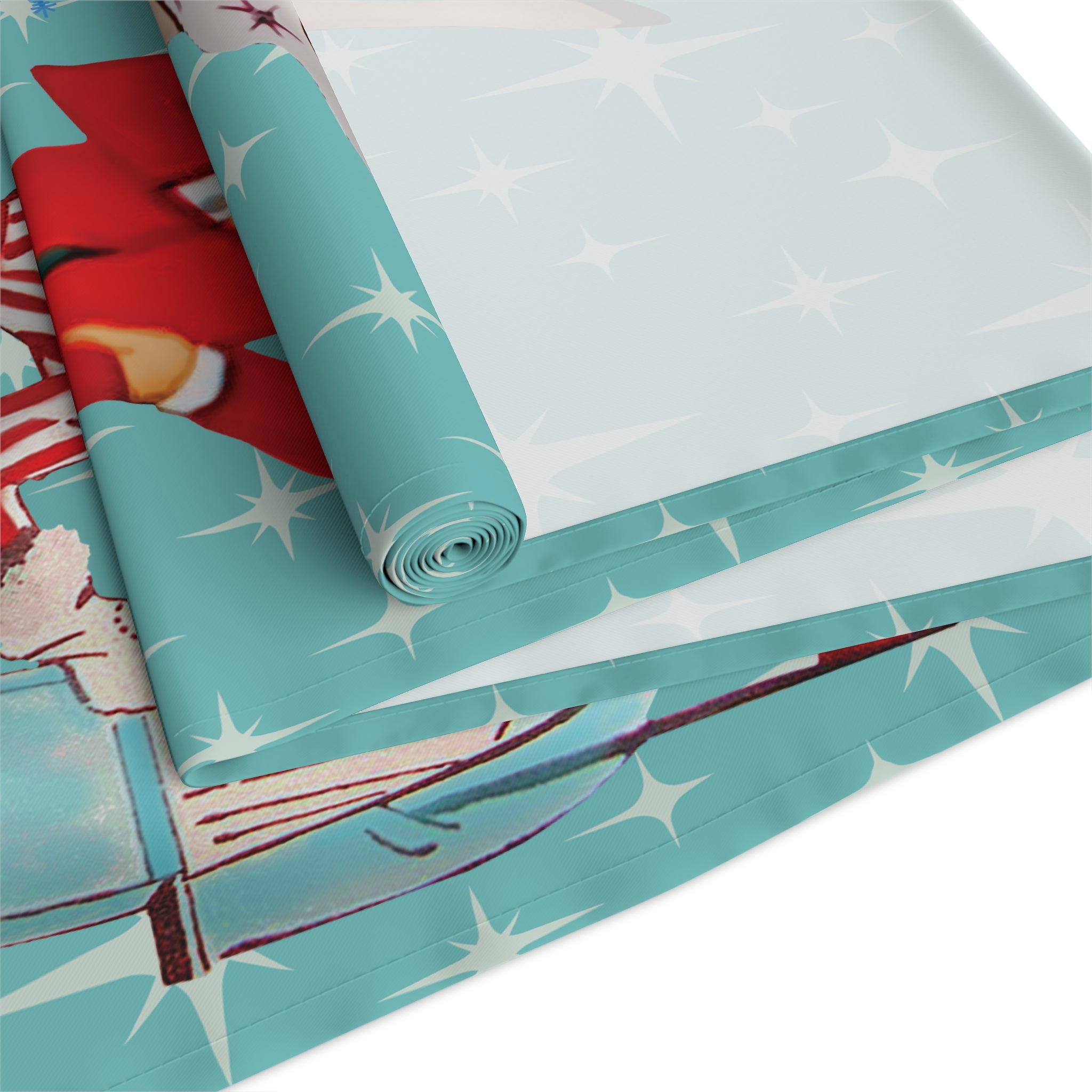 Merry and Bright Retro 1950s Mid Century Modern Christmas Table Runner