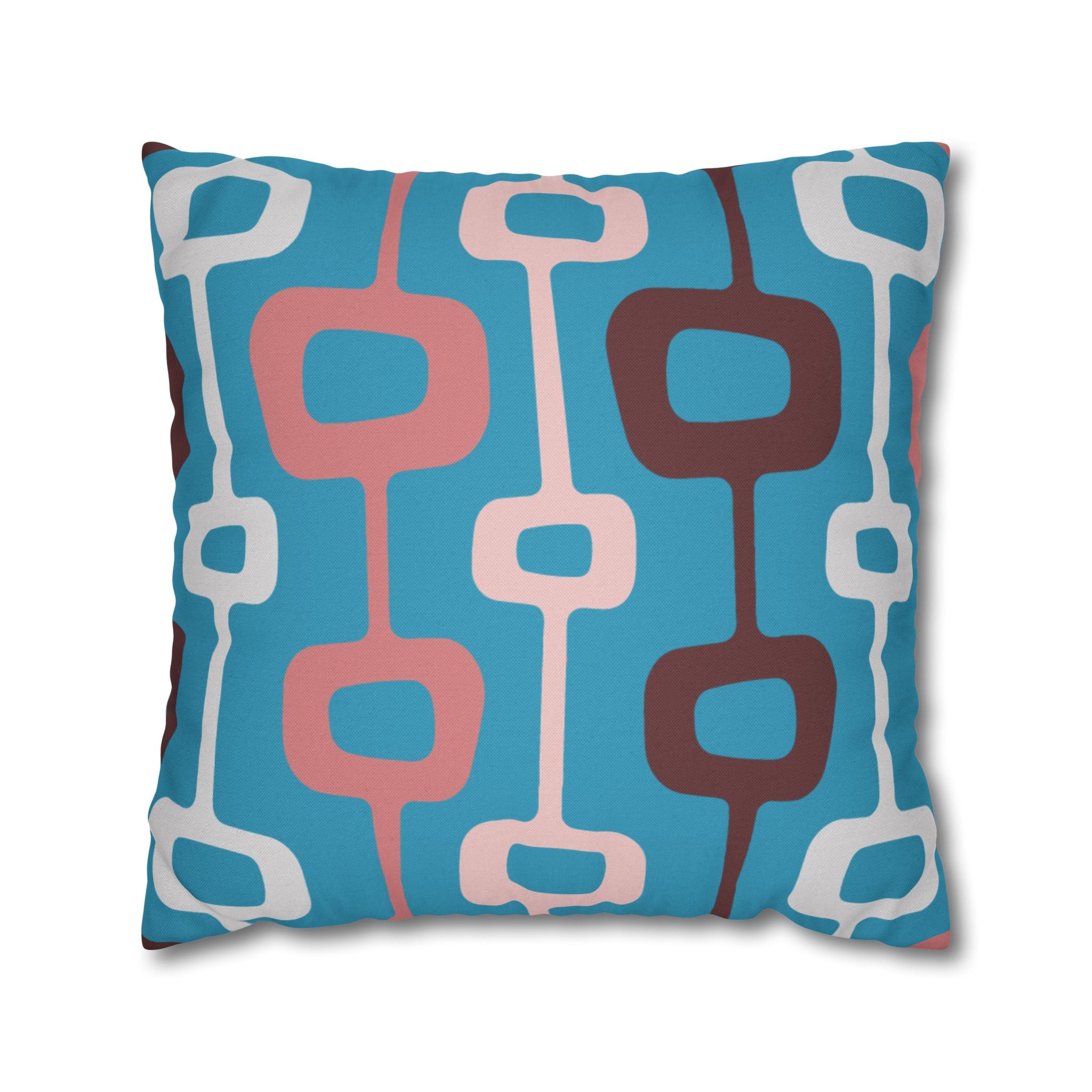 Retro Geometric Pillow Cover, Mid Century Modern Atomic Shape Cushion, 70s Groovy Home Decor Accent