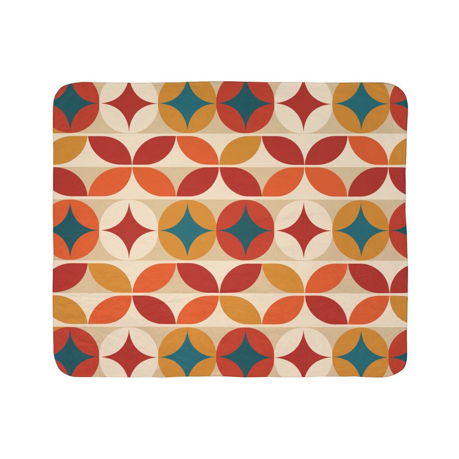 Groovy 70s Mod Geometric Mid Century Modern Throw Blanket