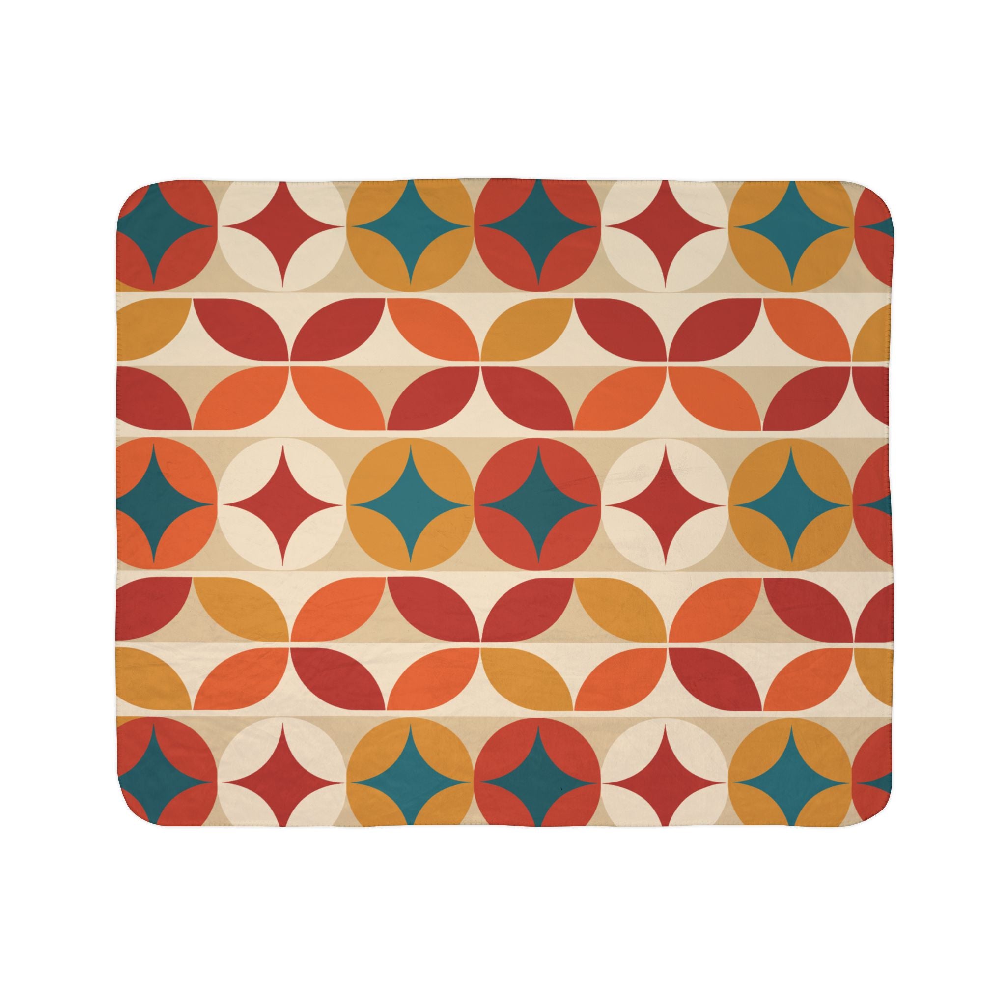 Groovy 70s Mod Geometric Mid Century Modern Throw Blanket