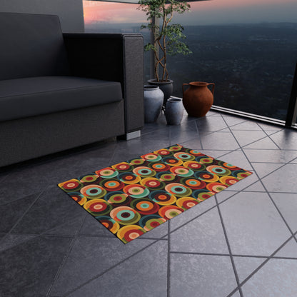 Groovy Retro Orb Mid Century Modern Outdoor Rug