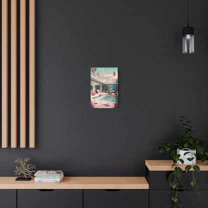 Palm Springs Flamingo Mid Century Modern Canvas Wall Art