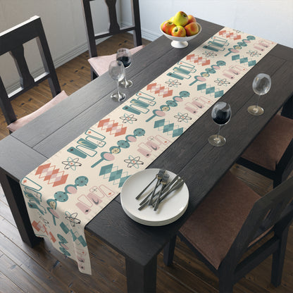 Atomic 1950s Mid Century Modern Retro Table Runner