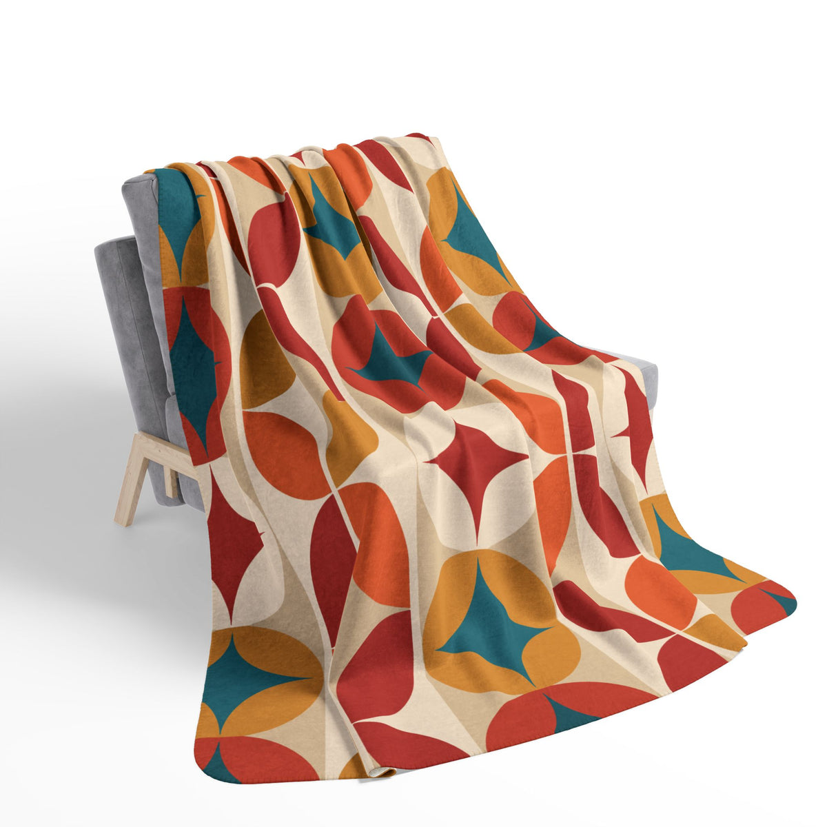 Groovy 70s Mod Geometric Mid Century Modern Throw Blanket