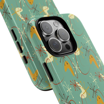 Retro 50s Atomic Starburst Mid Century Modern iPhone Tough Case