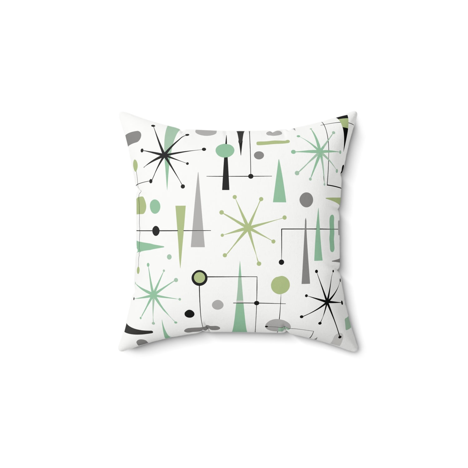 Atomic Sputnik Mid Century Modern Retro Throw Pillow