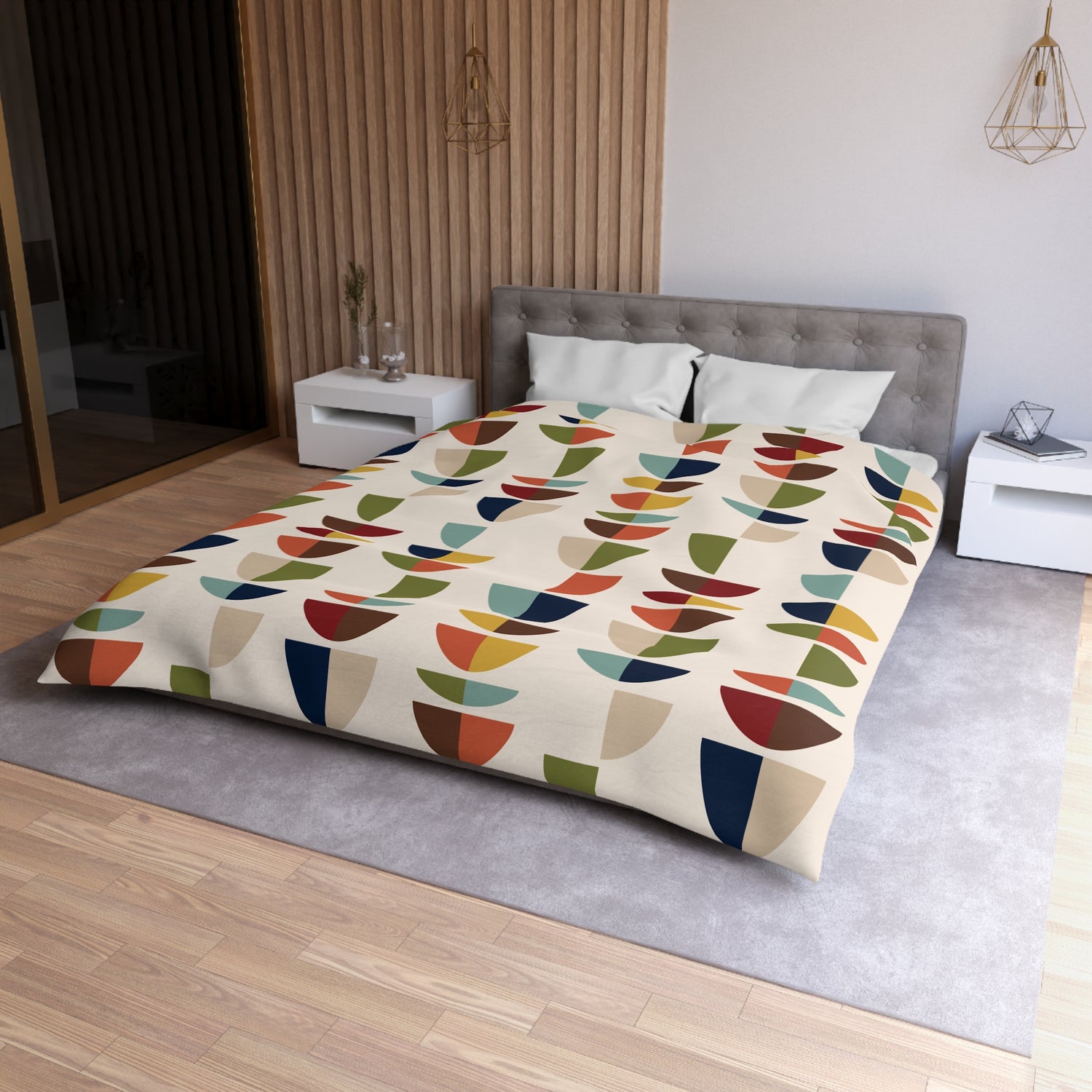Mid Century Modern Retro Geometric Abstract MCM Duvet Cover