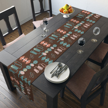 Mid Century Modern Retro Atomic 50s Table Runner