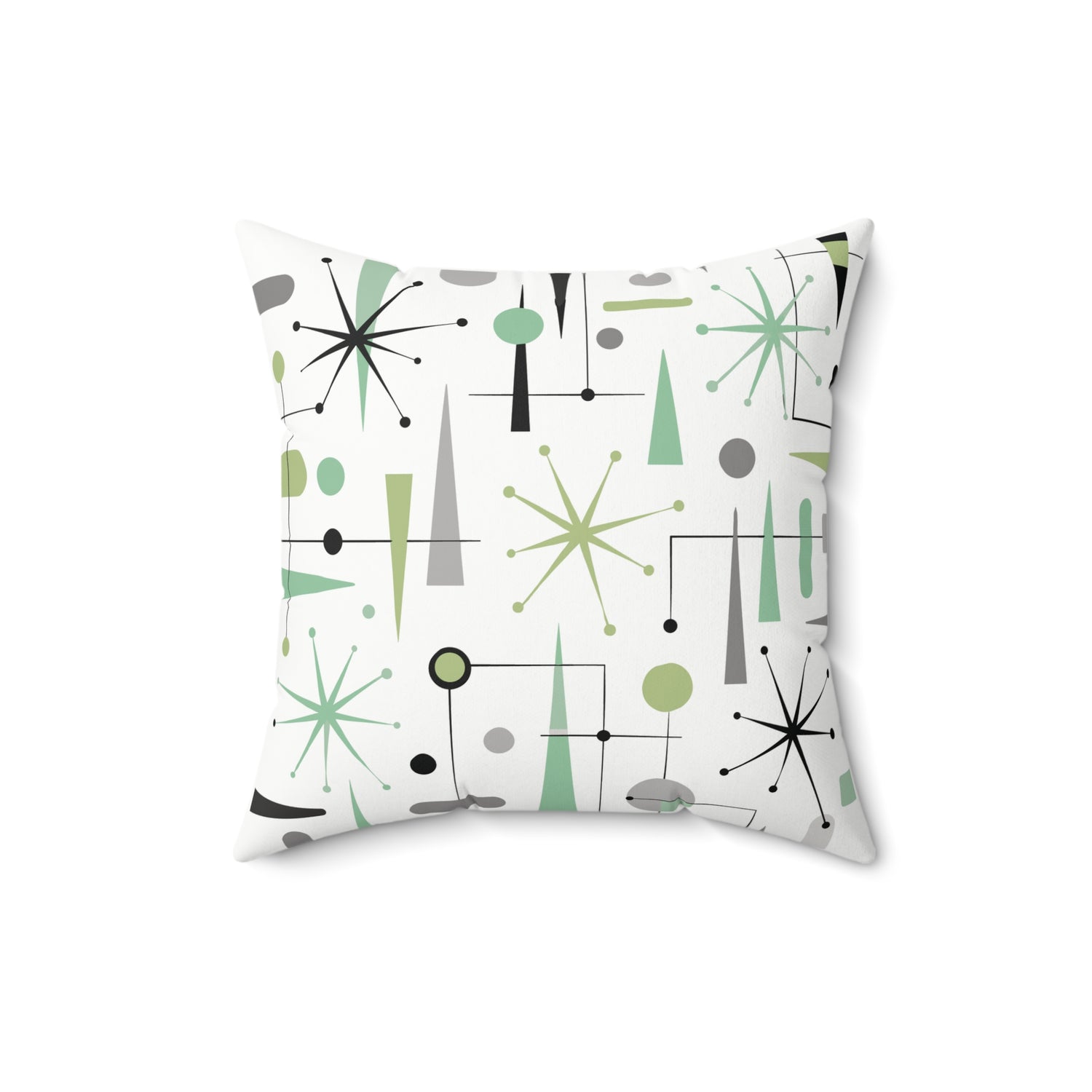 Atomic Sputnik Mid Century Modern Retro Throw Pillow