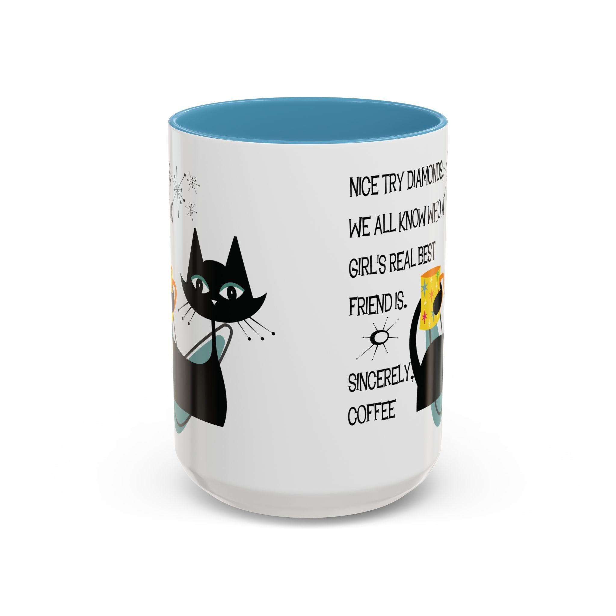 Kate McEnroe New York Atomic Cat Retro Coffee Mug, Mid Century Modern Boomerang Starburst, Sassy Girl’s Best Friend, MCM Drinkware, Kitschy Funny Coffee Lover GiftsMugs17968325699697427470
