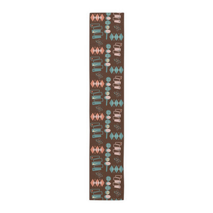 Mid Century Modern Retro Atomic 50s Table Runner