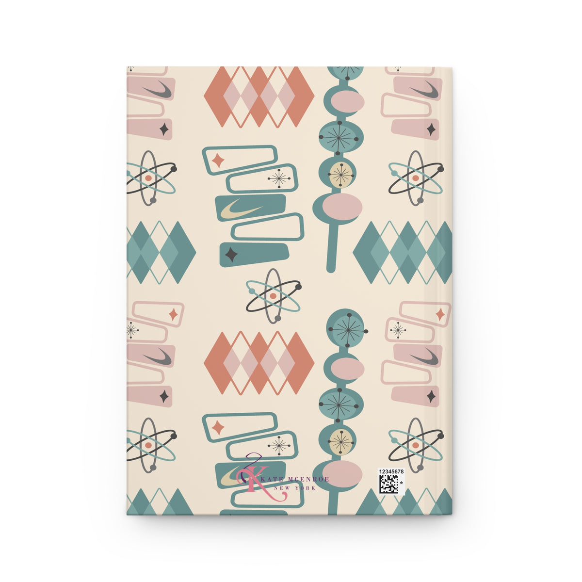 Atomic Cat 1950s Mid Century Modern Hardcover Journal Notebook