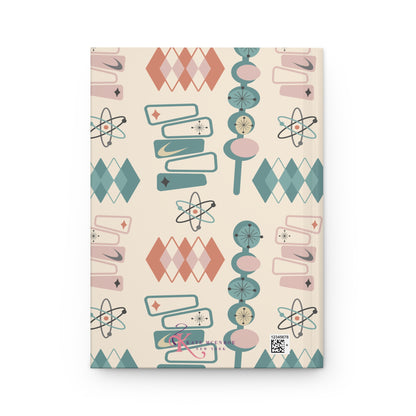Atomic Cat 1950s Mid Century Modern Hardcover Journal Notebook