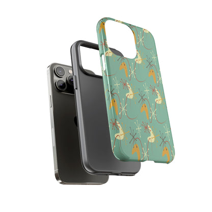 Retro 50s Atomic Starburst Mid Century Modern iPhone Tough Case