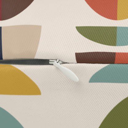 Mid Century Modern Retro Geometric Abstract MCM Lumbar Pillow