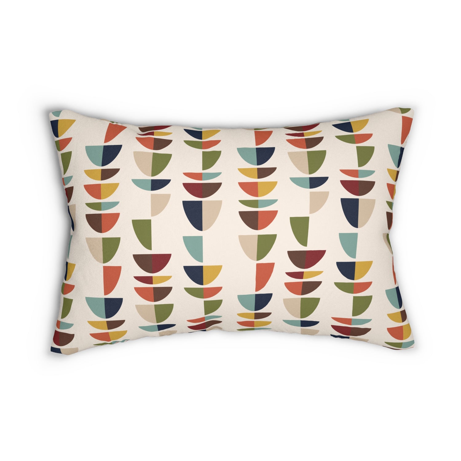 Mid Century Modern Retro Geometric Abstract MCM Lumbar Pillow